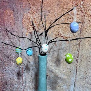 6 Colorful Decorative Hanging Easter Eggs